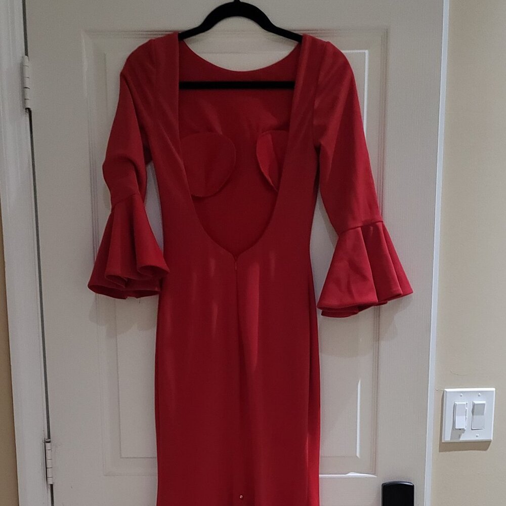 Red evening gown. .